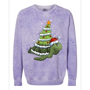 Christmas Tree Gifts Animal Turtle Colorblast Crewneck Sweatshirt