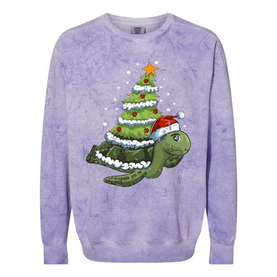 Christmas Tree Gifts Animal Turtle Colorblast Crewneck Sweatshirt