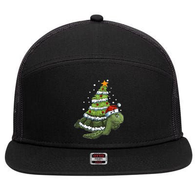 Christmas Tree Gifts Animal Turtle 7 Panel Mesh Trucker Snapback Hat