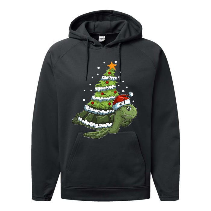 Christmas Tree Gifts Animal Turtle Performance Fleece Hoodie