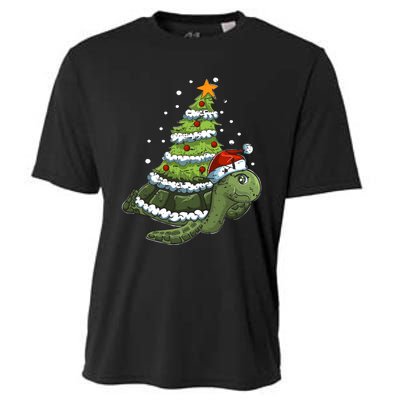 Christmas Tree Gifts Animal Turtle Cooling Performance Crew T-Shirt