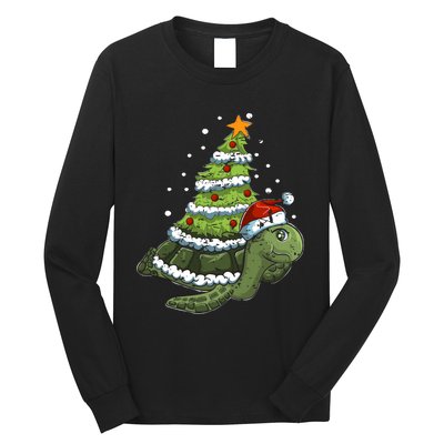 Christmas Tree Gifts Animal Turtle Long Sleeve Shirt