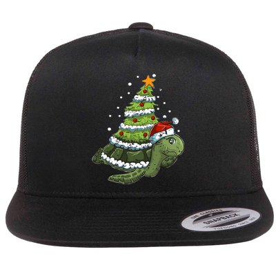 Christmas Tree Gifts Animal Turtle Flat Bill Trucker Hat