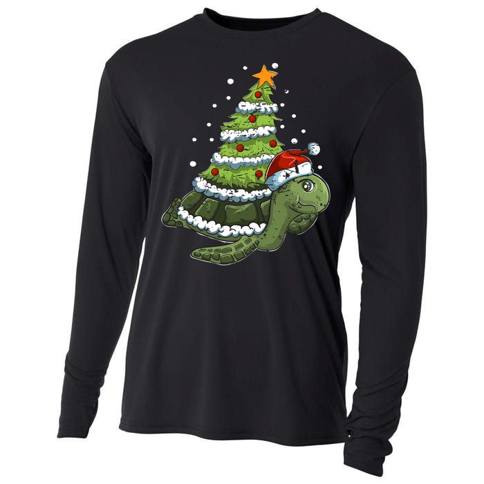 Christmas Tree Gifts Animal Turtle Cooling Performance Long Sleeve Crew