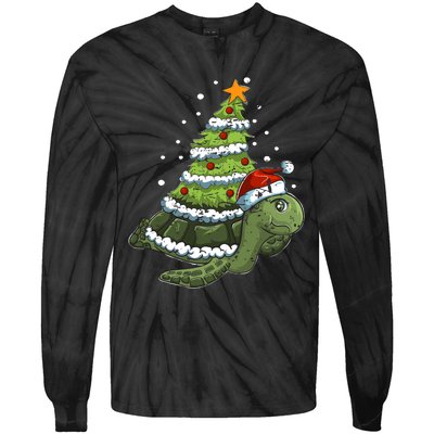 Christmas Tree Gifts Animal Turtle Tie-Dye Long Sleeve Shirt