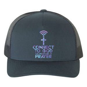 Connect To God Password Prayer Jesus Christian Yupoong Adult 5-Panel Trucker Hat