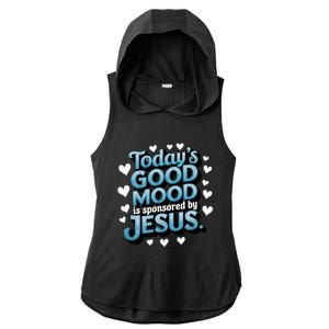 Christian TodayS Good Mood Is Sponsored By Jesus Ladies PosiCharge Tri-Blend Wicking Draft Hoodie Tank