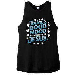 Christian TodayS Good Mood Is Sponsored By Jesus Ladies PosiCharge Tri-Blend Wicking Tank