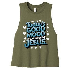 Christian TodayS Good Mood Is Sponsored By Jesus Women's Racerback Cropped Tank