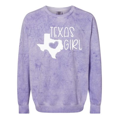 Cute Texas Girl I Love Texas Real Proud Texan Womens Colorblast Crewneck Sweatshirt