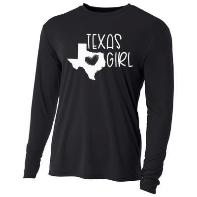 Cute Texas Girl I Love Texas Real Proud Texan Womens Cooling Performance Long Sleeve Crew