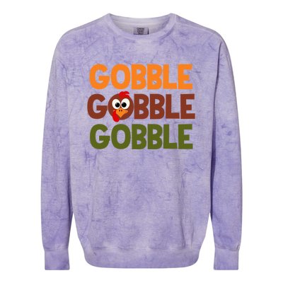 Cute Thanksgiving Gobble Gobble Humorous Gift Colorblast Crewneck Sweatshirt