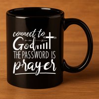Connect To God Password Prayer Jesus Christian 11oz C Handle Ceramic Mug