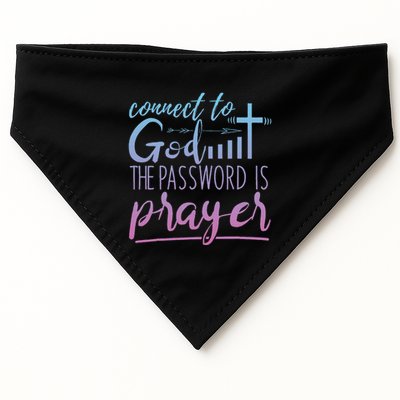 Connect To God Password Prayer Jesus Christian USA-Made Doggie Bandana