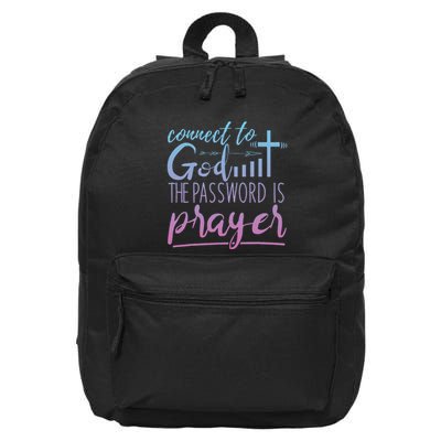 Connect To God Password Prayer Jesus Christian 16 in Basic Backpack