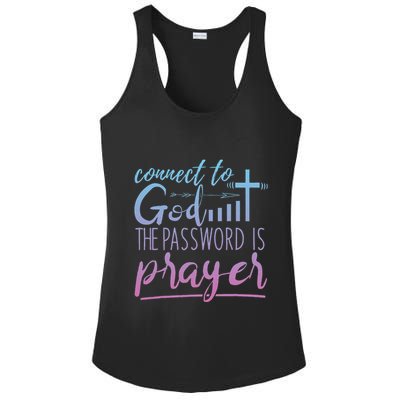 Connect To God Password Prayer Jesus Christian Ladies PosiCharge Competitor Racerback Tank