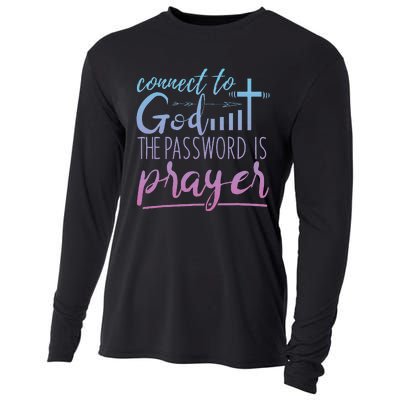 Connect To God Password Prayer Jesus Christian Cooling Performance Long Sleeve Crew