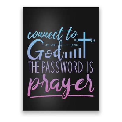Connect To God Password Prayer Jesus Christian Poster
