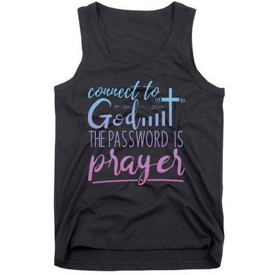 Connect To God Password Prayer Jesus Christian Tank Top