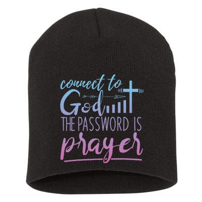 Connect To God Password Prayer Jesus Christian Short Acrylic Beanie