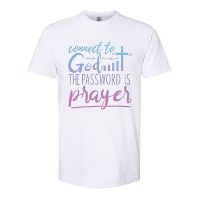 Connect To God Password Prayer Jesus Christian Softstyle CVC T-Shirt