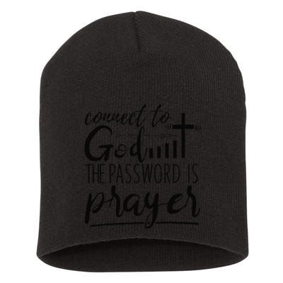 Connect To God Password Prayer Jesus Christian Short Acrylic Beanie