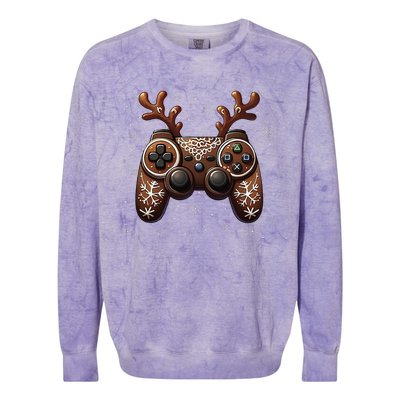 Christmas The Gamer Reindeer Video Gaming Colorblast Crewneck Sweatshirt