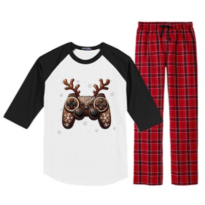 Christmas The Gamer Reindeer Video Gaming Raglan Sleeve Pajama Set