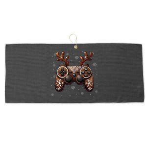 Christmas The Gamer Reindeer Video Gaming Large Microfiber Waffle Golf Towel