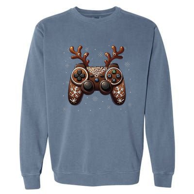 Christmas The Gamer Reindeer Video Gaming Garment-Dyed Sweatshirt