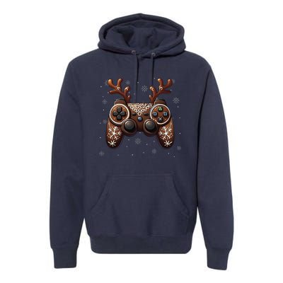 Christmas The Gamer Reindeer Video Gaming Premium Hoodie