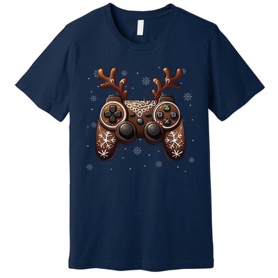 Christmas The Gamer Reindeer Video Gaming Premium T-Shirt