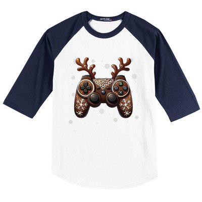 Christmas The Gamer Reindeer Video Gaming Baseball Sleeve Shirt