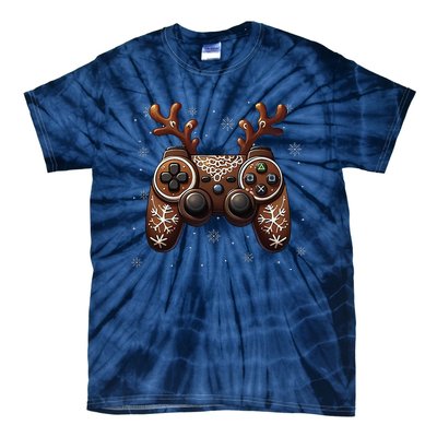 Christmas The Gamer Reindeer Video Gaming Tie-Dye T-Shirt