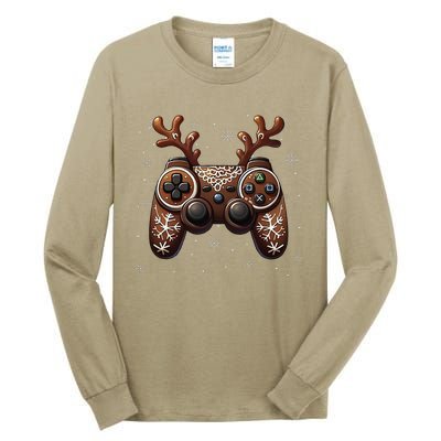 Christmas The Gamer Reindeer Video Gaming Tall Long Sleeve T-Shirt