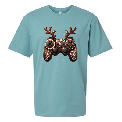 Christmas The Gamer Reindeer Video Gaming Sueded Cloud Jersey T-Shirt