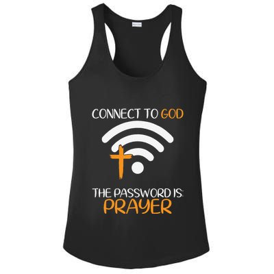 Connect To God He The Password Is Prayer God Faith Jesus Ladies PosiCharge Competitor Racerback Tank