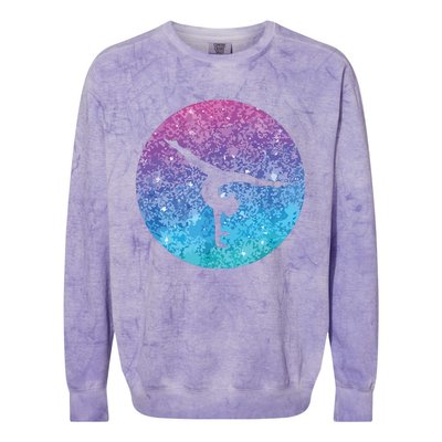 Cute Trendy Gymnastics Gift For Girl Teens And Women Colorblast Crewneck Sweatshirt