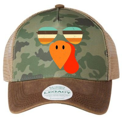 Cool Turkey Gobble Face Shades Funny Thanksgiving Legacy Tie Dye Trucker Hat