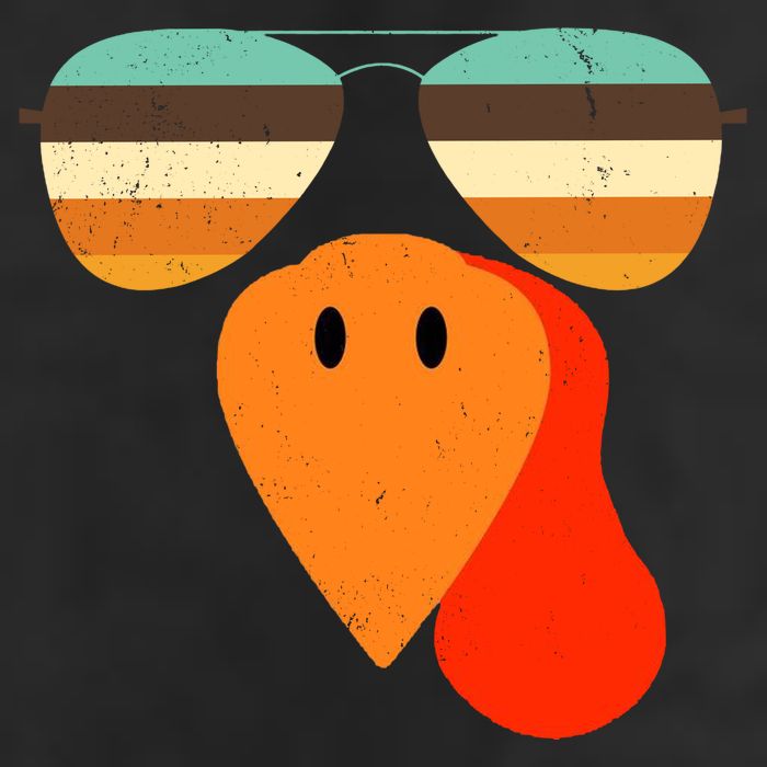 Cool Turkey Gobble Face Shades Funny Thanksgiving 7 Panel Mesh Trucker Snapback Hat