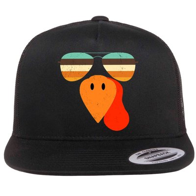 Cool Turkey Gobble Face Shades Funny Thanksgiving Flatbill Hat