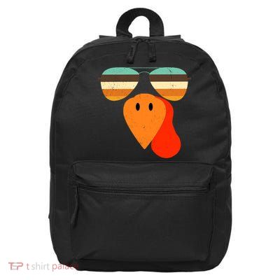 Cool Turkey Gobble Face Shades Funny Thanksgiving 16 in Basic Backpack