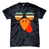 Cool Turkey Gobble Face Shades Funny Thanksgiving Tie-Dye T-Shirt