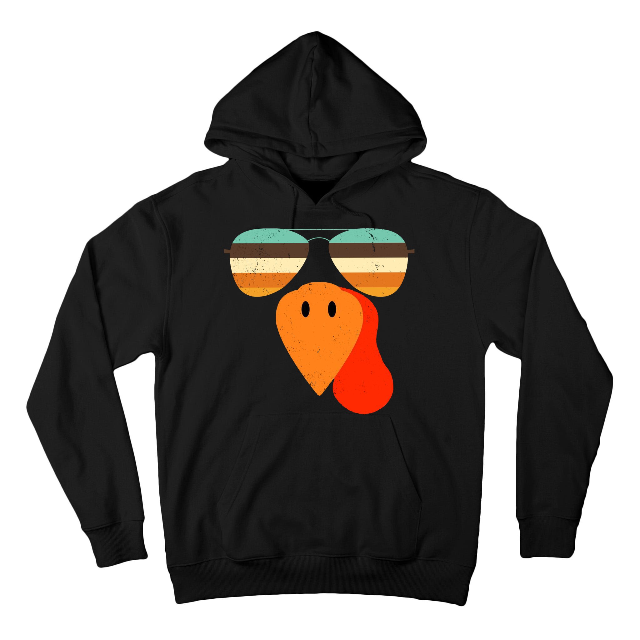 Cool Turkey Gobble Face Shades Funny Thanksgiving Tall Hoodie