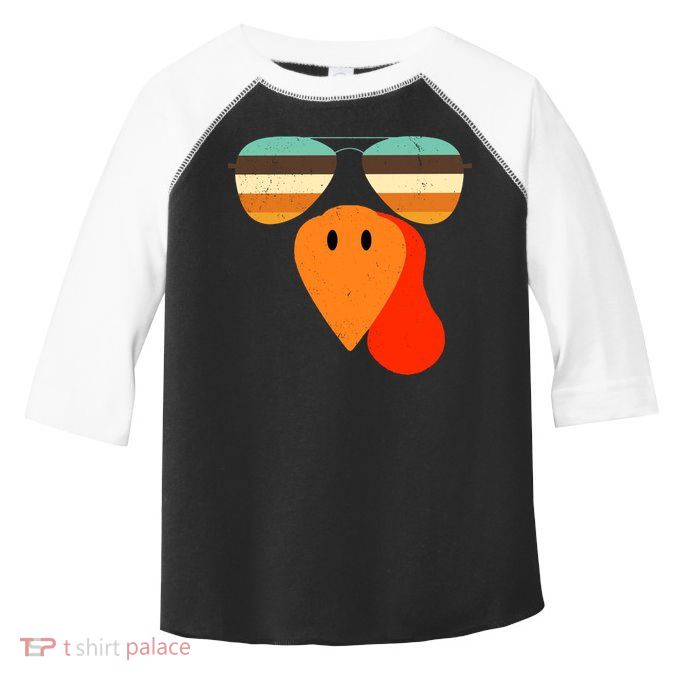 Cool Turkey Gobble Face Shades Funny Thanksgiving Toddler Fine Jersey T-Shirt