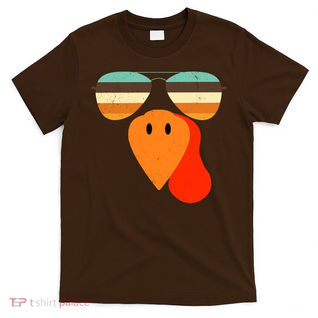 Cool Turkey Gobble Face Shades Funny Thanksgiving T-Shirt
