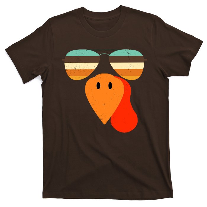 Cool Turkey Gobble Face Shades Funny Thanksgiving T-Shirt