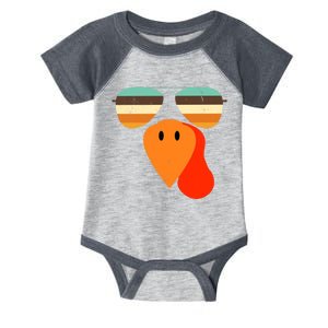 Cool Turkey Gobble Face Shades Funny Thanksgiving Infant Baby Jersey Bodysuit