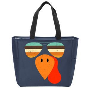 Cool Turkey Gobble Face Shades Funny Thanksgiving Zip Tote Bag