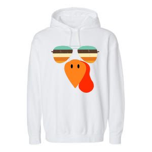 Cool Turkey Gobble Face Shades Funny Thanksgiving Garment-Dyed Fleece Hoodie